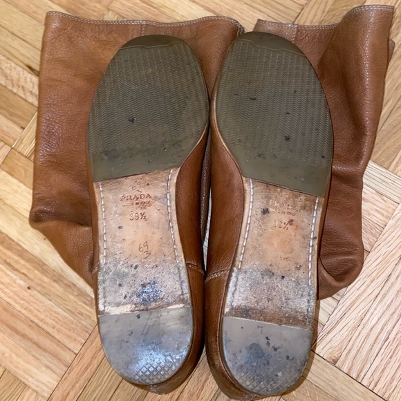 Prada Brown Leather Slouch Boots size 9.5 - Picture 11 of 16